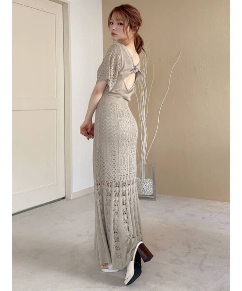 RESEXXY(リゼクシー)の「クロシェマーメイドワンピース(ワンピース・レディース・ブラック/ベージュ/ピンク/アイボリー・FREE)」の6枚目の写真