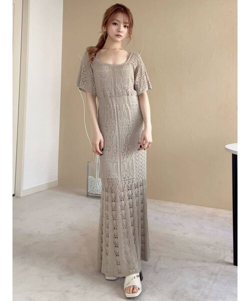 RESEXXY(リゼクシー)の「クロシェマーメイドワンピース(ワンピース・レディース・ブラック/ベージュ/ピンク/アイボリー・FREE)」の11枚目の写真