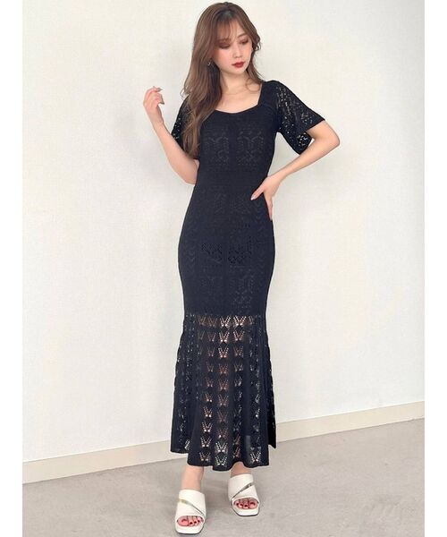 RESEXXY(リゼクシー)の「クロシェマーメイドワンピース(ワンピース・レディース・ブラック/ベージュ/ピンク/アイボリー・FREE)」の17枚目の写真