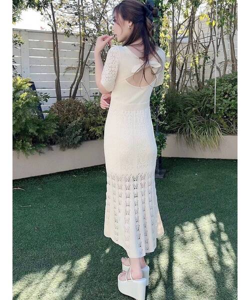 RESEXXY(リゼクシー)の「クロシェマーメイドワンピース(ワンピース・レディース・ブラック/ベージュ/ピンク/アイボリー・FREE)」の8枚目の写真