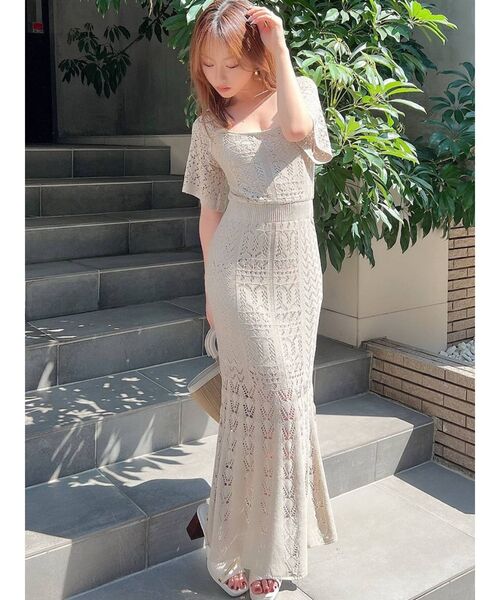 RESEXXY(リゼクシー)の「クロシェマーメイドワンピース(ワンピース・レディース・ブラック/ベージュ/ピンク/アイボリー・FREE)」の9枚目の写真