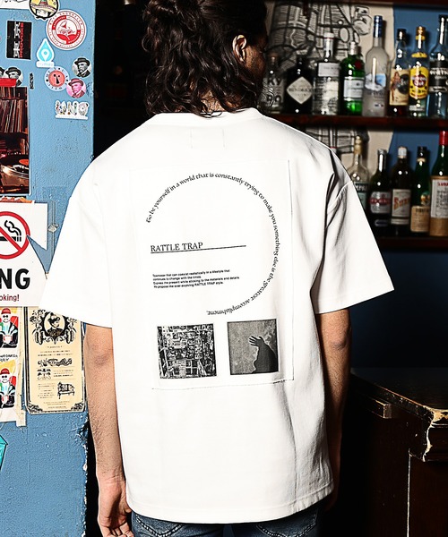 RATTLE TRAP(ラトルトラップ)の「バックプリントTシャツ(Tシャツ/カットソー・メンズ・ホワイト/ブラック・S/M/L)」の1枚目の写真