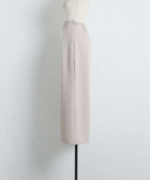 tocco closet(トッコ クローゼット)の「飾り釦付きウエストスカラップカットワイドパンツ(その他パンツ・レディース・ブラック/ピンク系その他/ライトベージュ・M)」の21枚目の写真