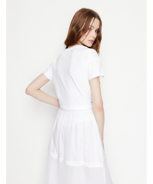 ARMANI EXCHANGE(アルマーニエクスチェンジ)の「【A|X アルマーニ エクスチェンジ】メッセージデザイン 半袖クルーネックTシャツ/BOYFRIEND(Tシャツ/カットソー・レディース・ホワイト・SMALL/MEDIUM/X-SMALL/LARGE)」の2枚目の写真