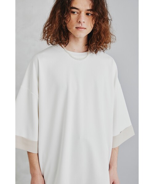 tk.TAKEO KIKUCHI(ティーケータケオキクチ)の「◆【WEB限定】ハイショクカットソー(ネックレスセット)(Tシャツ/カットソー・メンズ・ブラック/ブルー/ホワイト・88)」の1枚目の写真