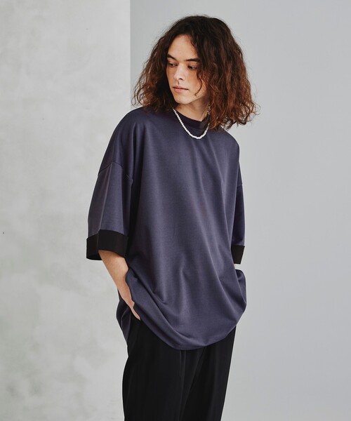 tk.TAKEO KIKUCHI(ティーケータケオキクチ)の「◆【WEB限定】ハイショクカットソー(ネックレスセット)(Tシャツ/カットソー・メンズ・ブラック/ブルー/ホワイト・88)」の3枚目の写真