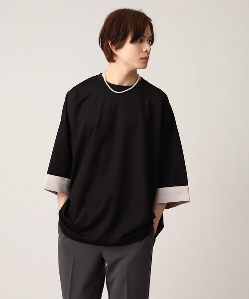 tk.TAKEO KIKUCHI(ティーケータケオキクチ)の「◆【WEB限定】ハイショクカットソー(ネックレスセット)(Tシャツ/カットソー・メンズ・ブラック/ブルー/ホワイト・88)」の6枚目の写真