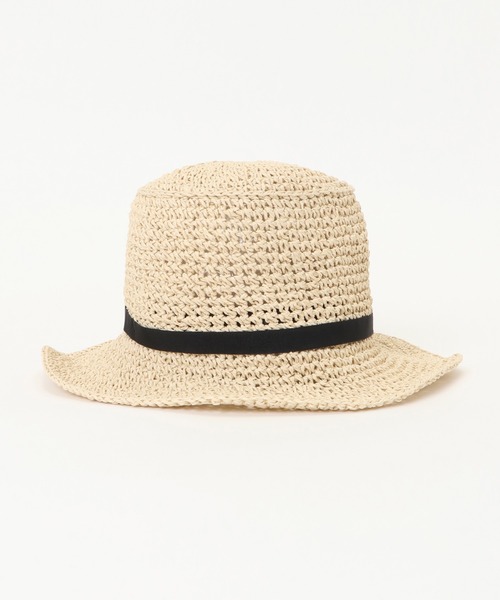 ikka（イッカ）の「細編みダウンハット（ハット・レディース・オフホワイト/ダークグレー/キャメル・FREE）」の9枚目の写真