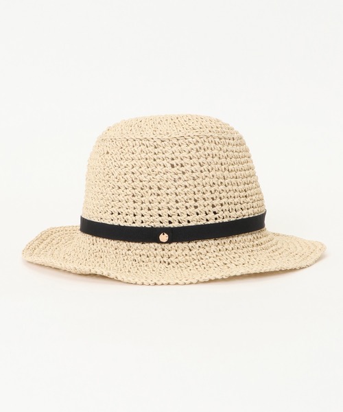 ikka（イッカ）の「細編みダウンハット（ハット・レディース・オフホワイト/ダークグレー/キャメル・FREE）」の6枚目の写真