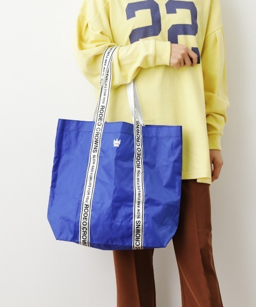 RODEO CROWNS WIDE BOWL（ロデオクラウンズワイドボウル）の「COLOR SHOPPING TOTE（エコバッグ/サブバッグ・レディース・ブラック/ピンク/ライム/オレンジ/ブルー・FREE）」の3枚目の写真