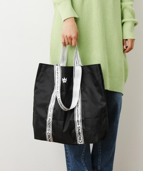 RODEO CROWNS WIDE BOWL（ロデオクラウンズワイドボウル）の「COLOR SHOPPING TOTE（エコバッグ/サブバッグ・レディース・ブラック/ピンク/ライム/オレンジ/ブルー・FREE）」の20枚目の写真