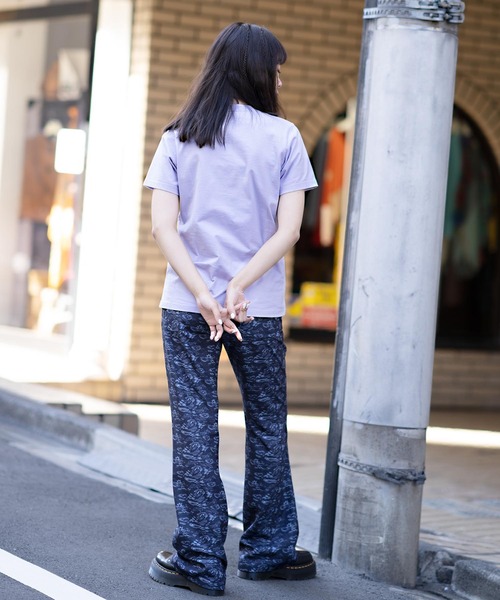 X-girl（エックスガール）の「BURNING HEART S/S GIRLS TEE/バーニングハート　ガールズTシャツ（Tシャツ/カットソー・レディース・ホワイト/ブラック/ライトパープル・M/S）」の18枚目の写真