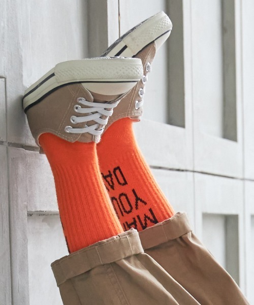 MAKE YOUR DAY（メイクユアデイ）の「MYDロゴソックス（ソックス/靴下・キッズ・グレー/オフホワイト/オレンジ・24/15 /18/21）」の6枚目の写真