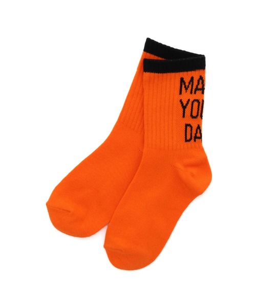 MAKE YOUR DAY（メイクユアデイ）の「MYDロゴソックス（ソックス/靴下・キッズ・グレー/オフホワイト/オレンジ・24/15 /18/21）」の5枚目の写真