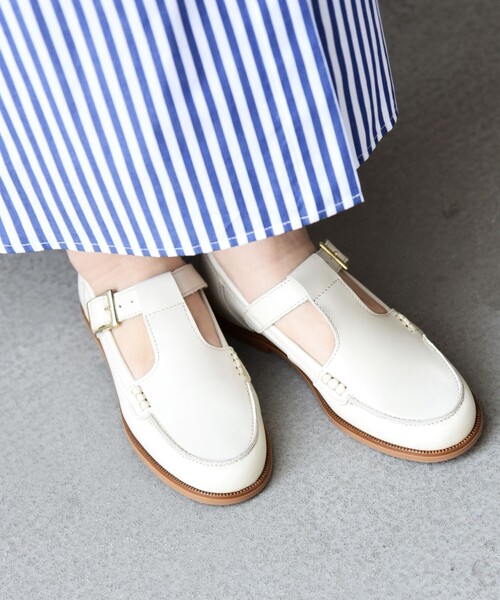 SHIPS any（シップス エニィ）の「ENESS: Tストラップ ローファー（ローファー・レディース・ブラック/ライトホワイト/キャメル・38/36/37）」の9枚目の写真