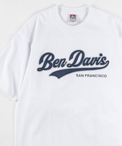 BEN DAVIS（ベンデイビス）の「【BEN DAVIS/ベンデイビス】★限定カラー★スタジアムカレッジロゴ ワッペン ビッグTシャツ/チームカレッジロゴT（Tシャツ/カットソー・メンズ・ホワイト/アッシュグレー/ブラック/ネイビー/グリーン・M/L/XL）」の2枚目の写真