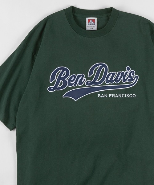 BEN DAVIS（ベンデイビス）の「【BEN DAVIS/ベンデイビス】★限定カラー★スタジアムカレッジロゴ ワッペン ビッグTシャツ/チームカレッジロゴT（Tシャツ/カットソー・メンズ・ホワイト/アッシュグレー/ブラック/ネイビー/グリーン・M/L/XL）」の4枚目の写真
