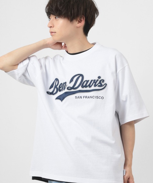 BEN DAVIS（ベンデイビス）の「【BEN DAVIS/ベンデイビス】★限定カラー★スタジアムカレッジロゴ ワッペン ビッグTシャツ/チームカレッジロゴT（Tシャツ/カットソー・メンズ・ホワイト/アッシュグレー/ブラック/ネイビー/グリーン・M/L/XL）」の9枚目の写真