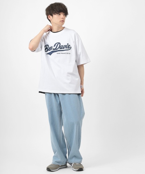 BEN DAVIS（ベンデイビス）の「【BEN DAVIS/ベンデイビス】★限定カラー★スタジアムカレッジロゴ ワッペン ビッグTシャツ/チームカレッジロゴT（Tシャツ/カットソー・メンズ・ホワイト/アッシュグレー/ブラック/ネイビー/グリーン・M/L/XL）」の11枚目の写真