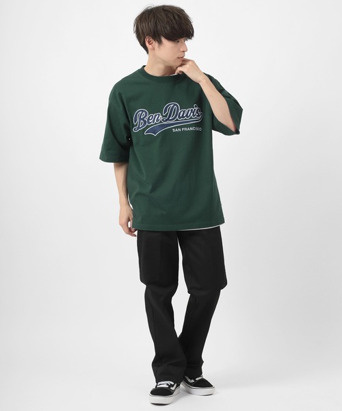 BEN DAVIS（ベンデイビス）の「【BEN DAVIS/ベンデイビス】★限定カラー★スタジアムカレッジロゴ ワッペン ビッグTシャツ/チームカレッジロゴT（Tシャツ/カットソー・メンズ・ホワイト/アッシュグレー/ブラック/ネイビー/グリーン・M/L/XL）」の16枚目の写真