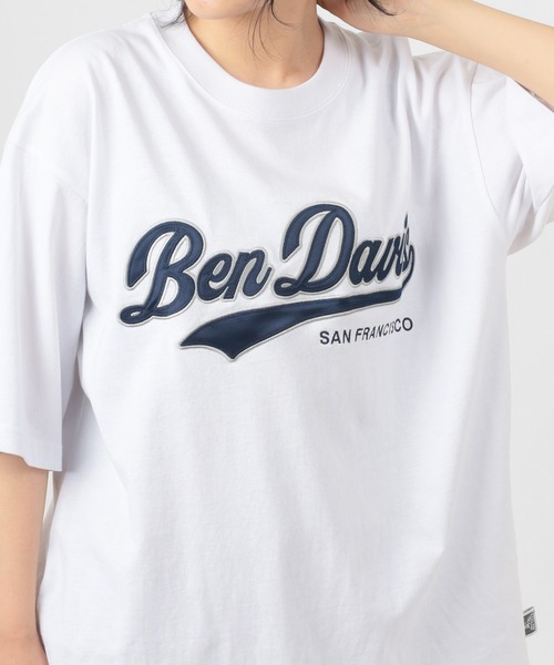 BEN DAVIS（ベンデイビス）の「【BEN DAVIS/ベンデイビス】★限定カラー★スタジアムカレッジロゴ ワッペン ビッグTシャツ/チームカレッジロゴT（Tシャツ/カットソー・メンズ・ホワイト/アッシュグレー/ブラック/ネイビー/グリーン・M/L/XL）」の6枚目の写真