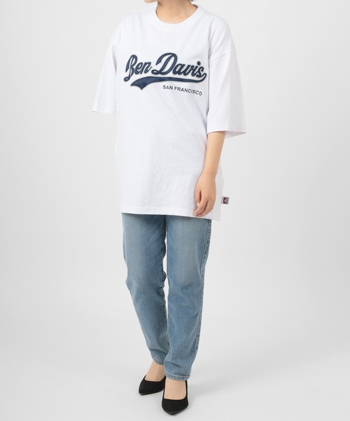 BEN DAVIS（ベンデイビス）の「【BEN DAVIS/ベンデイビス】★限定カラー★スタジアムカレッジロゴ ワッペン ビッグTシャツ/チームカレッジロゴT（Tシャツ/カットソー・メンズ・ホワイト/アッシュグレー/ブラック/ネイビー/グリーン・M/L/XL）」の8枚目の写真