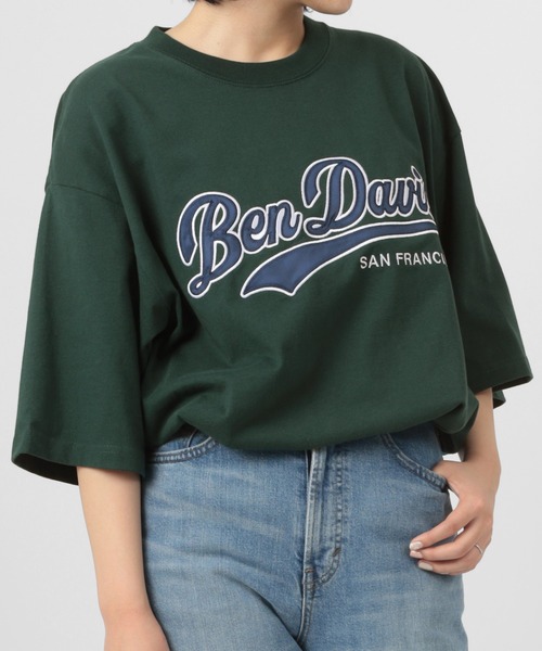 BEN DAVIS（ベンデイビス）の「【BEN DAVIS/ベンデイビス】★限定カラー★スタジアムカレッジロゴ ワッペン ビッグTシャツ/チームカレッジロゴT（Tシャツ/カットソー・メンズ・ホワイト/アッシュグレー/ブラック/ネイビー/グリーン・M/L/XL）」の12枚目の写真