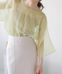 配色ラインラメシアートップス