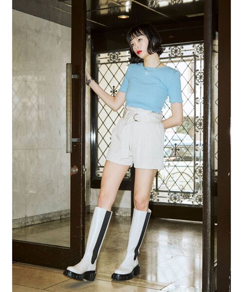 jouetie（ジュエティ）の「ハイウエストベルトキュロット（その他パンツ・レディース・アイボリー/ブルー/ブラック/ピンク・MEDIUM）」の12枚目の写真