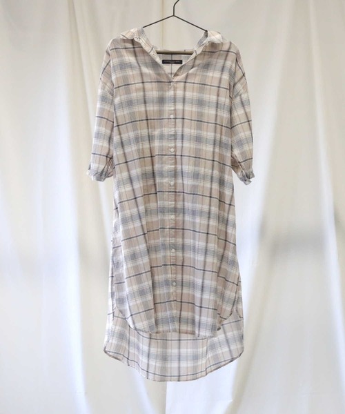 HONEYSUCKLE ROSE（ハニーサックルローズ）の「【HONEYSUCKLE ROSE】ローンワンピース（シャツワンピース・レディース・グリーン/ベージュ/パープル/ブラック・M/L）」の3枚目の写真