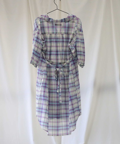 HONEYSUCKLE ROSE（ハニーサックルローズ）の「【HONEYSUCKLE ROSE】ローンワンピース（シャツワンピース・レディース・グリーン/ベージュ/パープル/ブラック・M/L）」の8枚目の写真