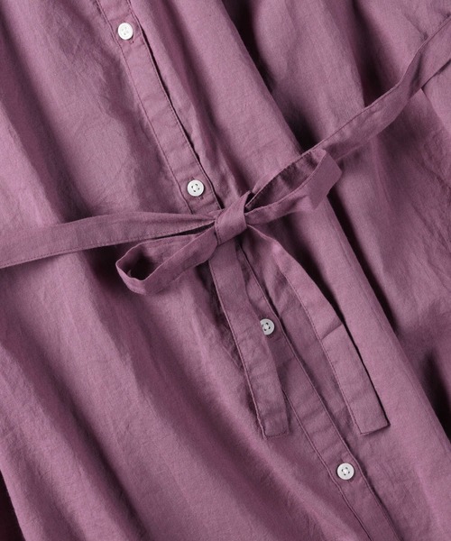 HONEYSUCKLE ROSE（ハニーサックルローズ）の「【HONEYSUCKLE ROSE】ローンワンピース（シャツワンピース・レディース・グリーン/ベージュ/パープル/ブラック・M/L）」の12枚目の写真