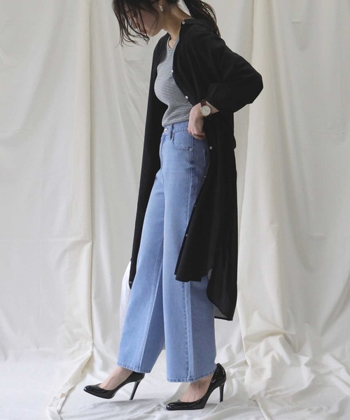 HONEYSUCKLE ROSE（ハニーサックルローズ）の「【HONEYSUCKLE ROSE】ローンワンピース（シャツワンピース・レディース・グリーン/ベージュ/パープル/ブラック・M/L）」の16枚目の写真