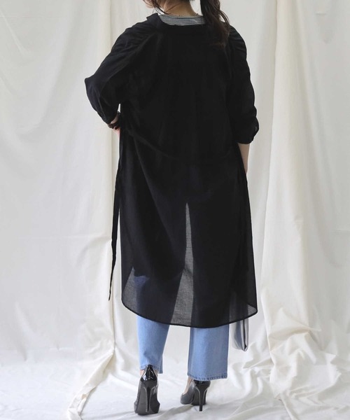 HONEYSUCKLE ROSE（ハニーサックルローズ）の「【HONEYSUCKLE ROSE】ローンワンピース（シャツワンピース・レディース・グリーン/ベージュ/パープル/ブラック・M/L）」の17枚目の写真