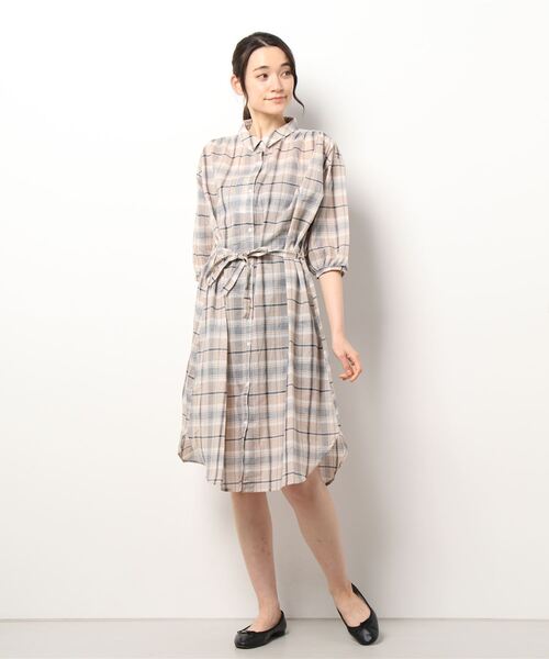 HONEYSUCKLE ROSE（ハニーサックルローズ）の「【HONEYSUCKLE ROSE】ローンワンピース（シャツワンピース・レディース・グリーン/ベージュ/パープル/ブラック・M/L）」の21枚目の写真