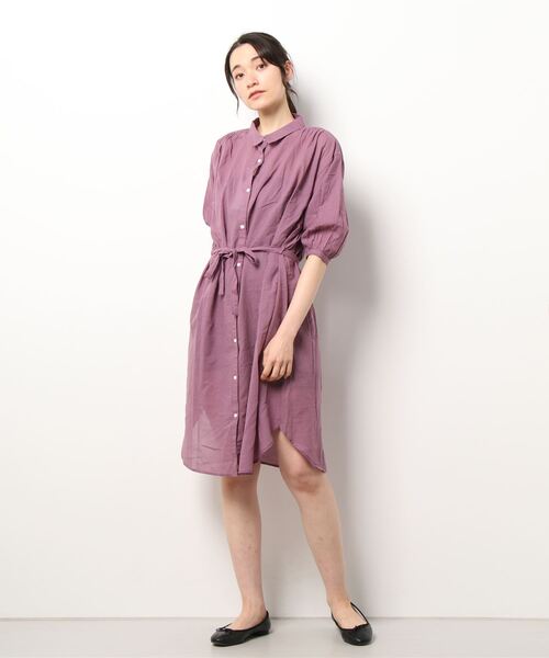 HONEYSUCKLE ROSE（ハニーサックルローズ）の「【HONEYSUCKLE ROSE】ローンワンピース（シャツワンピース・レディース・グリーン/ベージュ/パープル/ブラック・M/L）」の22枚目の写真