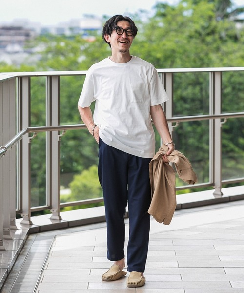 ITEMS URBANRESEARCH（アイテムズ アーバンリサーチ）の「天竺クルーネック ムジポケットTシャツ（Tシャツ/カットソー・メンズ・オフホワイト/ブラック/ブラウン/モカ・MEDIUM/LARGE）」の7枚目の写真