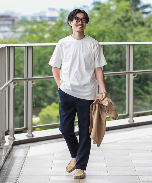 ITEMS URBANRESEARCH（アイテムズ アーバンリサーチ）の「天竺クルーネック ムジポケットTシャツ（Tシャツ/カットソー・メンズ・オフホワイト/ブラック/ブラウン/モカ・MEDIUM/LARGE）」の8枚目の写真