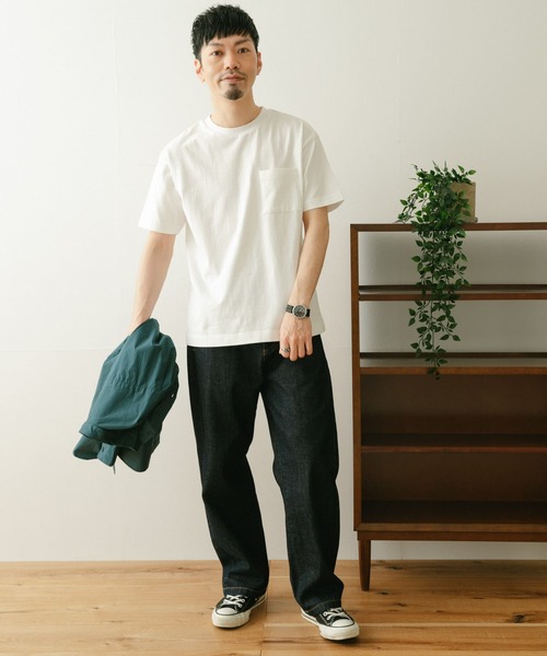 ITEMS URBANRESEARCH（アイテムズ アーバンリサーチ）の「天竺クルーネック ムジポケットTシャツ（Tシャツ/カットソー・メンズ・オフホワイト/ブラック/ブラウン/モカ・MEDIUM/LARGE）」の13枚目の写真