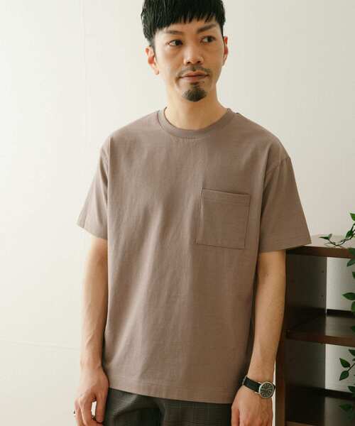 ITEMS URBANRESEARCH（アイテムズ アーバンリサーチ）の「天竺クルーネック ムジポケットTシャツ（Tシャツ/カットソー・メンズ・オフホワイト/ブラック/ブラウン/モカ・MEDIUM/LARGE）」の14枚目の写真