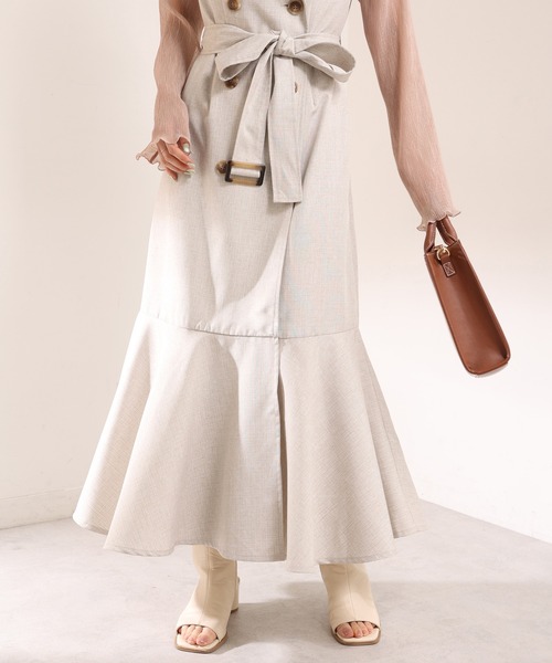 one after another NICE CLAUP（ワンアフターアナザーナイスクラップ）の「トレンチノースリーブワンピース（ワンピース・レディース・ブラウン/ベージュ・FREE）」の13枚目の写真