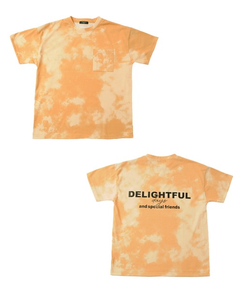 GLAZOS(グラソス)の「天竺・接触冷感ドロップショルダータイダイロゴプリント半袖Tシャツ【セットアップ対応】(Tシャツ/カットソー・キッズ・グレー/ブルー/オレンジ・150cm/140cm/160cm/170cm/130cm)」の9枚目の写真