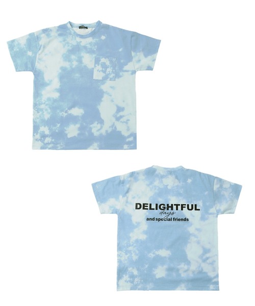 GLAZOS(グラソス)の「天竺・接触冷感ドロップショルダータイダイロゴプリント半袖Tシャツ【セットアップ対応】(Tシャツ/カットソー・キッズ・グレー/ブルー/オレンジ・150cm/140cm/160cm/170cm/130cm)」の5枚目の写真
