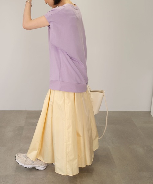 ＡＮＤＪ（アンドジェイ）の「オーバーサイズノースリーブスウェット（スウェット・レディース・ホワイト/パープル/ブラック・M）」の18枚目の写真