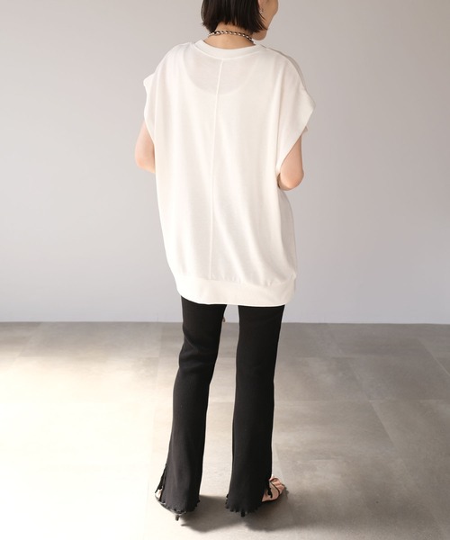 ＡＮＤＪ（アンドジェイ）の「オーバーサイズノースリーブスウェット（スウェット・レディース・ホワイト/パープル/ブラック・M）」の8枚目の写真