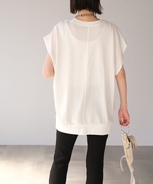 ＡＮＤＪ（アンドジェイ）の「オーバーサイズノースリーブスウェット（スウェット・レディース・ホワイト/パープル/ブラック・M）」の9枚目の写真