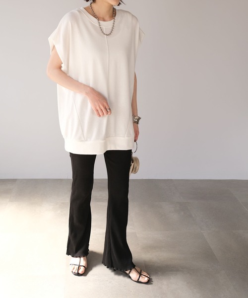 ＡＮＤＪ（アンドジェイ）の「オーバーサイズノースリーブスウェット（スウェット・レディース・ホワイト/パープル/ブラック・M）」の11枚目の写真