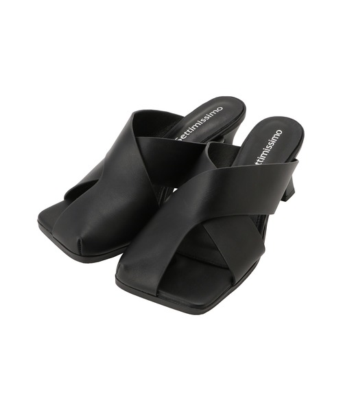 Settimissimo（セッティミッシモ）の「アシンメトリーサイドオープンサンダル（サンダル・レディース・ブラック/オフホワイト・S/M/L）」の6枚目の写真