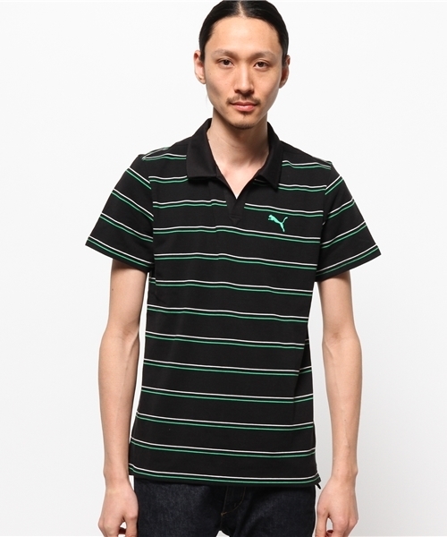 PUMA（プーマ）の「CD ストライプスキッパーシャツ（ポロシャツ・メンズ・ブラック/ネイビー/レッド/ホワイト・MEDIUM/SMALL/XO/O/LARGE）」の8枚目の写真