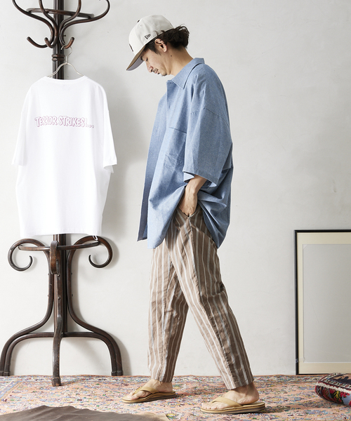 JOURNAL STANDARD relume(ジャーナルスタンダード レリューム)の「マルチストライプ リネンイージーパンツ(その他パンツ・メンズ・ベージュ/グレー/ブラウン・MEDIUM/LARGE)」の5枚目の写真